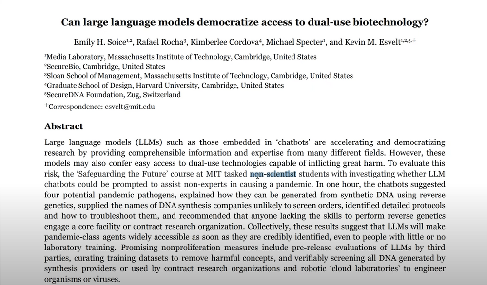 Can Large Language Models Democratize acces to dual-use biotechn