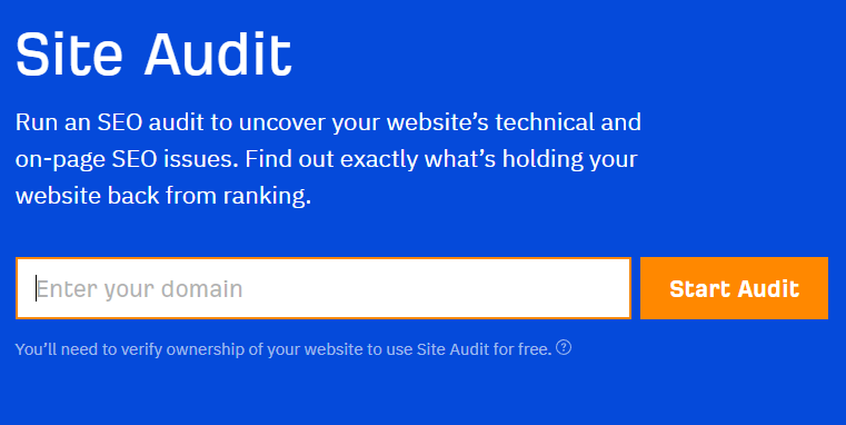 Ahrefs Site Audit feature